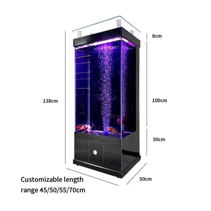 Custom Clear Cylinder Square big fish tanks large aquarium for home decoration fish tank aquarium