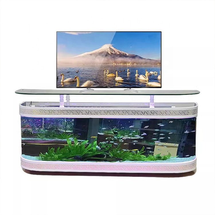 European-style TV cabinet ecological fish tank aquarium glass bar living room home coffee table