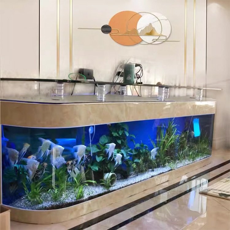 European-style TV cabinet ecological fish tank aquarium glass bar living room home coffee table
