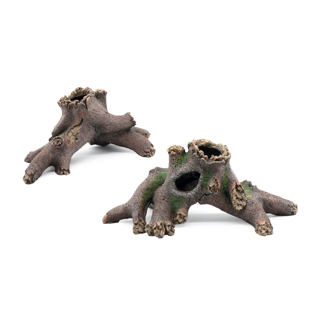 Aquarium Landscape Tree Stump Trunk Hollow Betta Cichlid Cave Rocks for Fish Hiding Tank Decoration Decorations