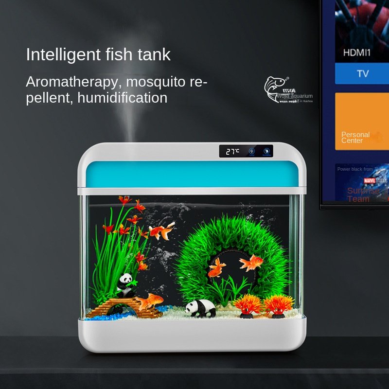Factory direct Home goldfish tank upgrade aromatherapy mosquito repellent new smart living room small glass aquarium