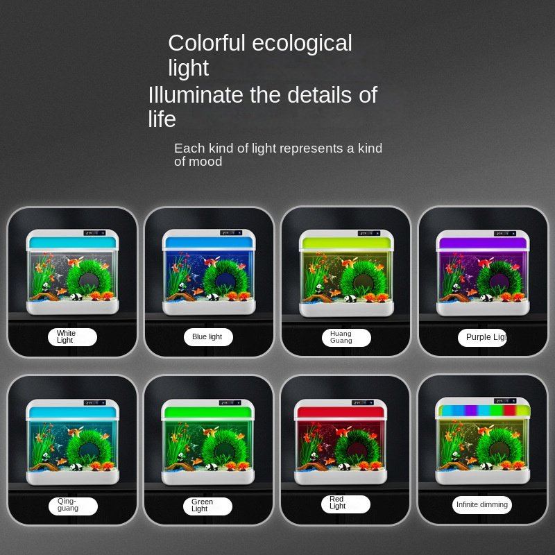 Factory direct Home goldfish tank upgrade aromatherapy mosquito repellent new smart living room small glass aquarium