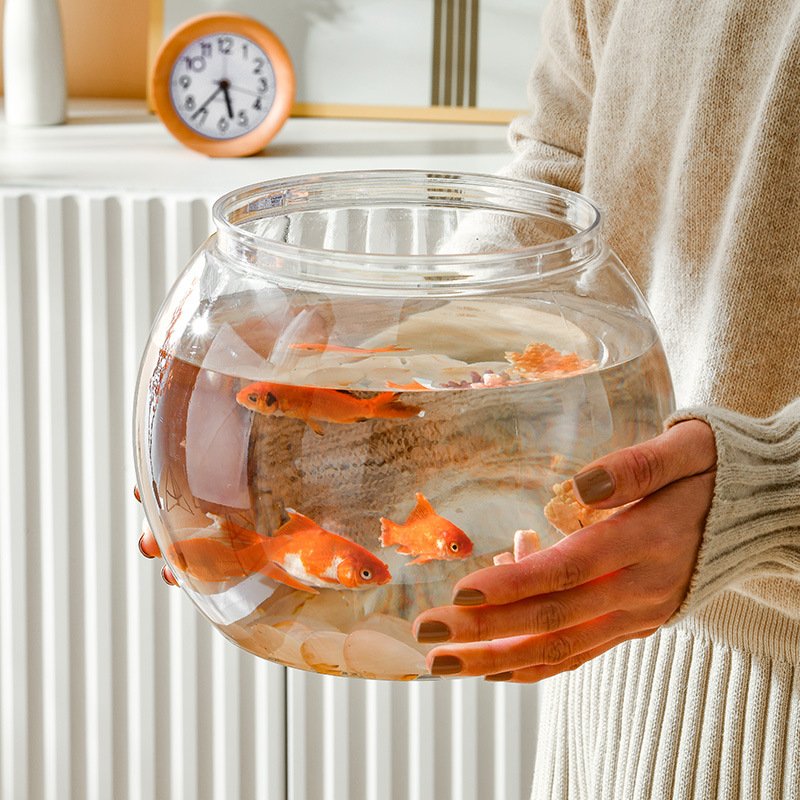Small Desktop Fish Tank Household Hydroponic Plant Goldfish Bowl Plastic Aquariums mini lazy fish farming Transparent Indoor R