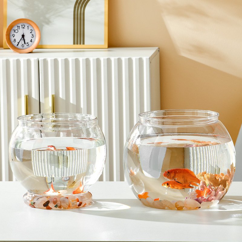 Small Desktop Fish Tank Household Hydroponic Plant Goldfish Bowl Plastic Aquariums mini lazy fish farming Transparent Indoor R