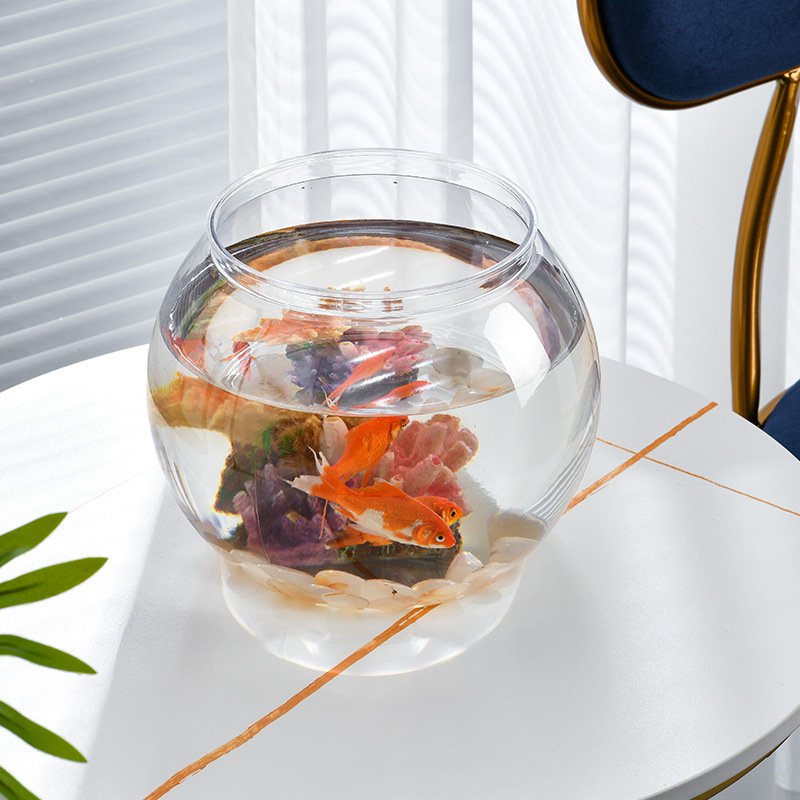 Small Desktop Fish Tank Household Hydroponic Plant Goldfish Bowl Plastic Aquariums mini lazy fish farming Transparent Indoor R
