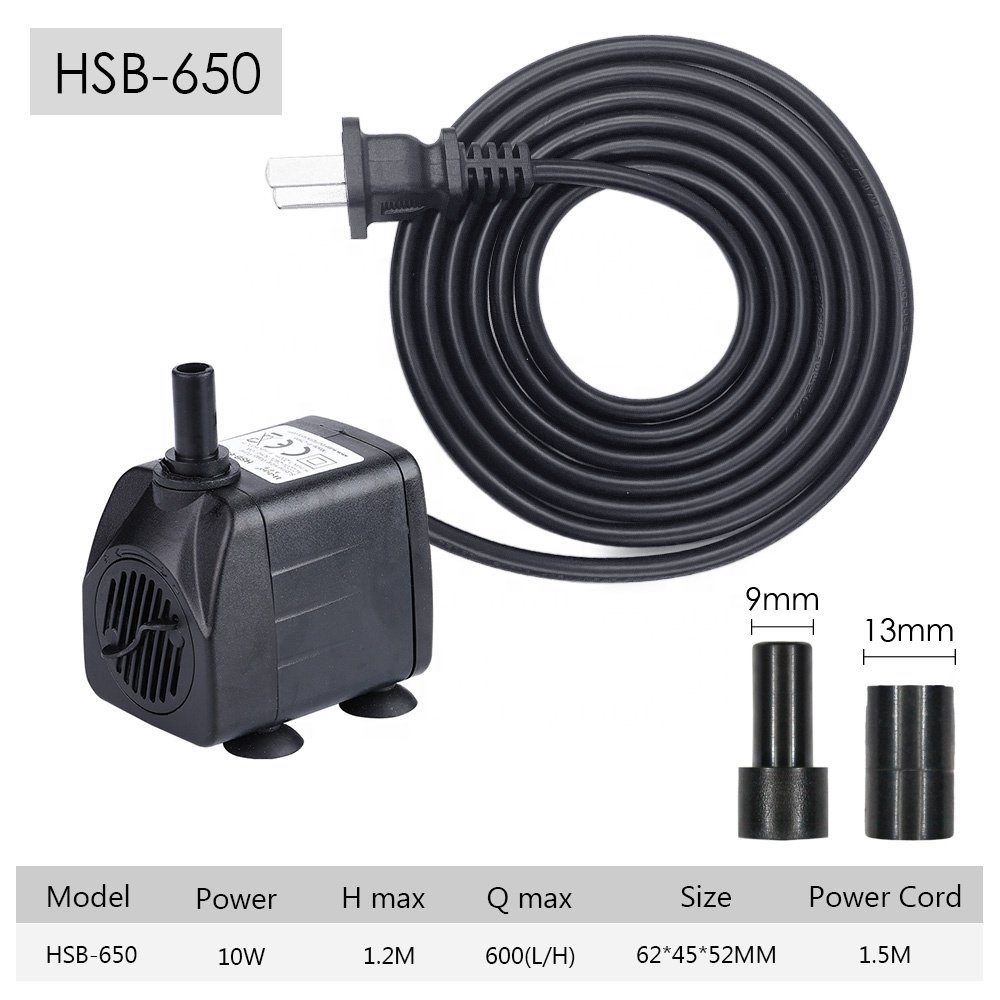 600L/H AC Electrical Submersible Water Pump Aquarium Fish Tank Pump 220V Small Aquarium Pump for Water Fountain