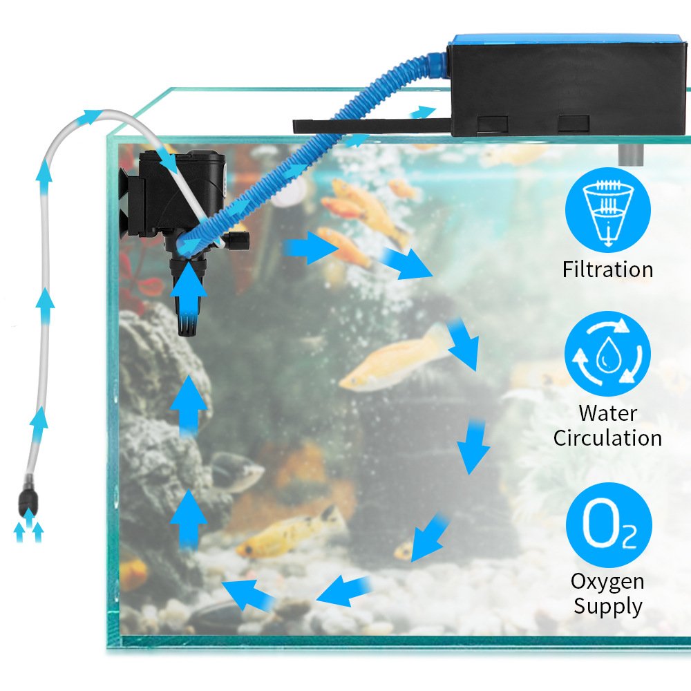 wholesale RS-088A 188A 288A 388A submersible pump filters aquarium fish tank upper air filter water filter