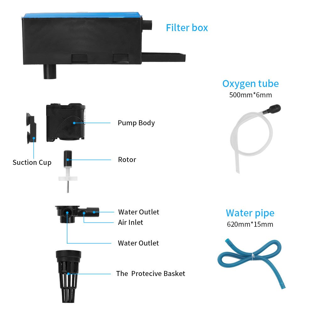 wholesale RS-088A 188A 288A 388A submersible pump filters aquarium fish tank upper air filter water filter
