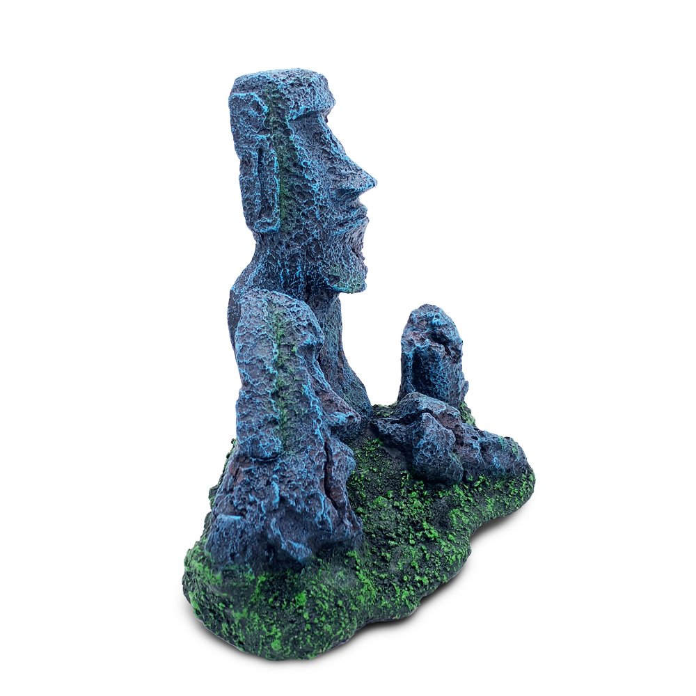 Aquarium Decoration landscaping Easter Island Stone Statue Resin Aquarium Blue Fish Tank Ornaments