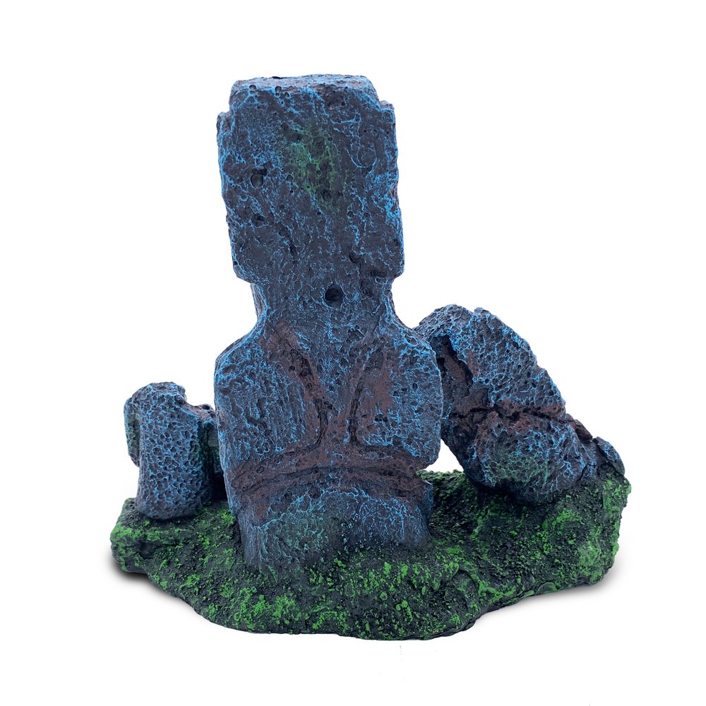 Aquarium Decoration landscaping Easter Island Stone Statue Resin Aquarium Blue Fish Tank Ornaments