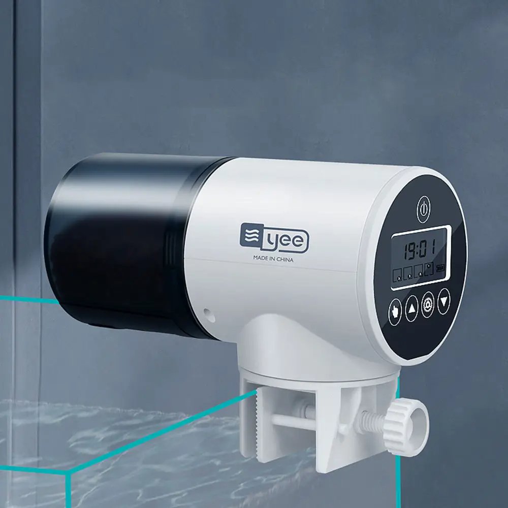 Yee LCD Display Automatic Fish Feeder with Timer for Fish Tank Auto Smart Pet Food Dispenser Custom Aquariums Accessories