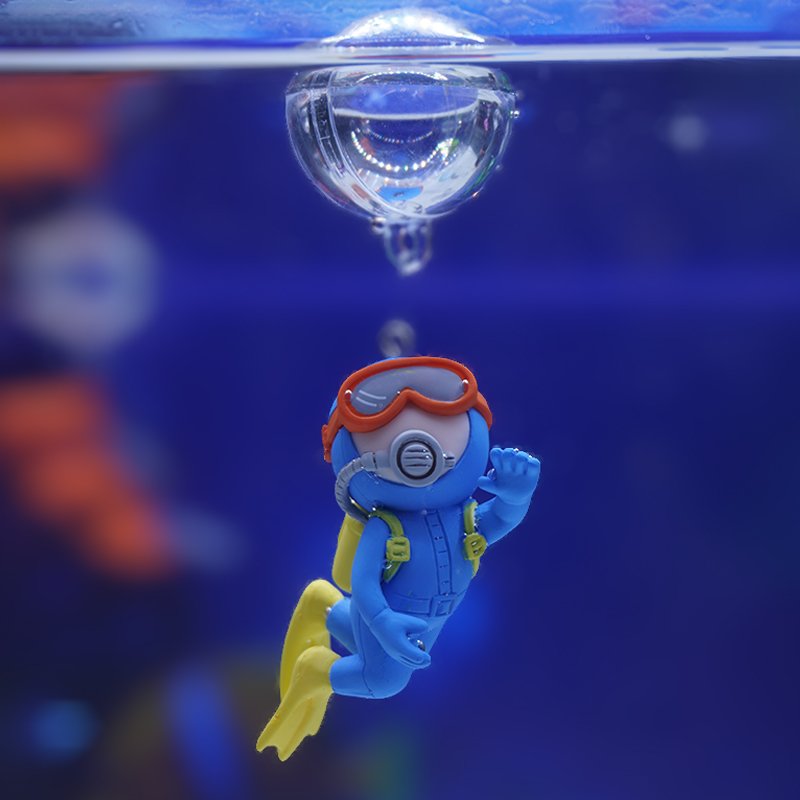 High-quality aquariums & Accessories Resin Creative Floating PVC Diver Surfing Boy Dimensional Decoration For Fish Tank