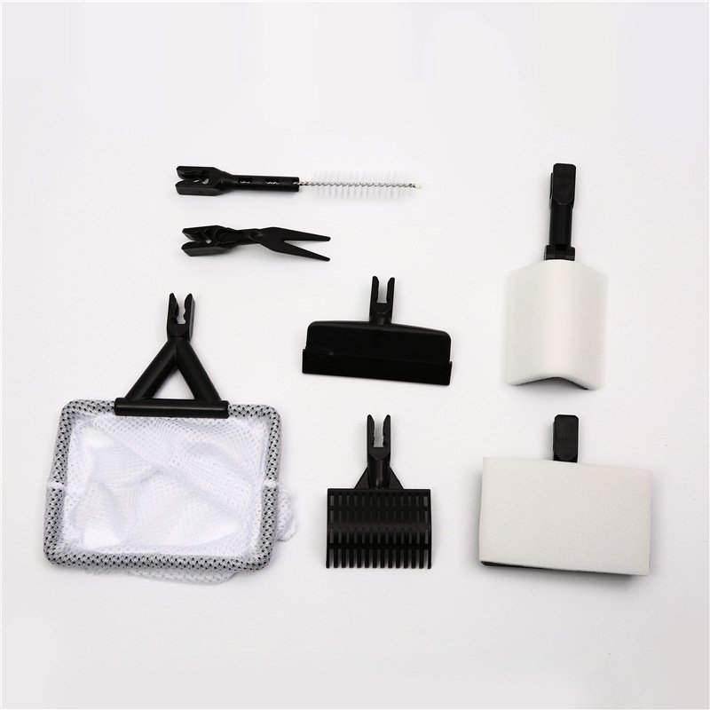 Hot Selling 6 In1 Cleaning Set Glass Brush Fish Tank Cleaning Tool Algae Scraper Long Handle Aquarium Fish Tank Brush