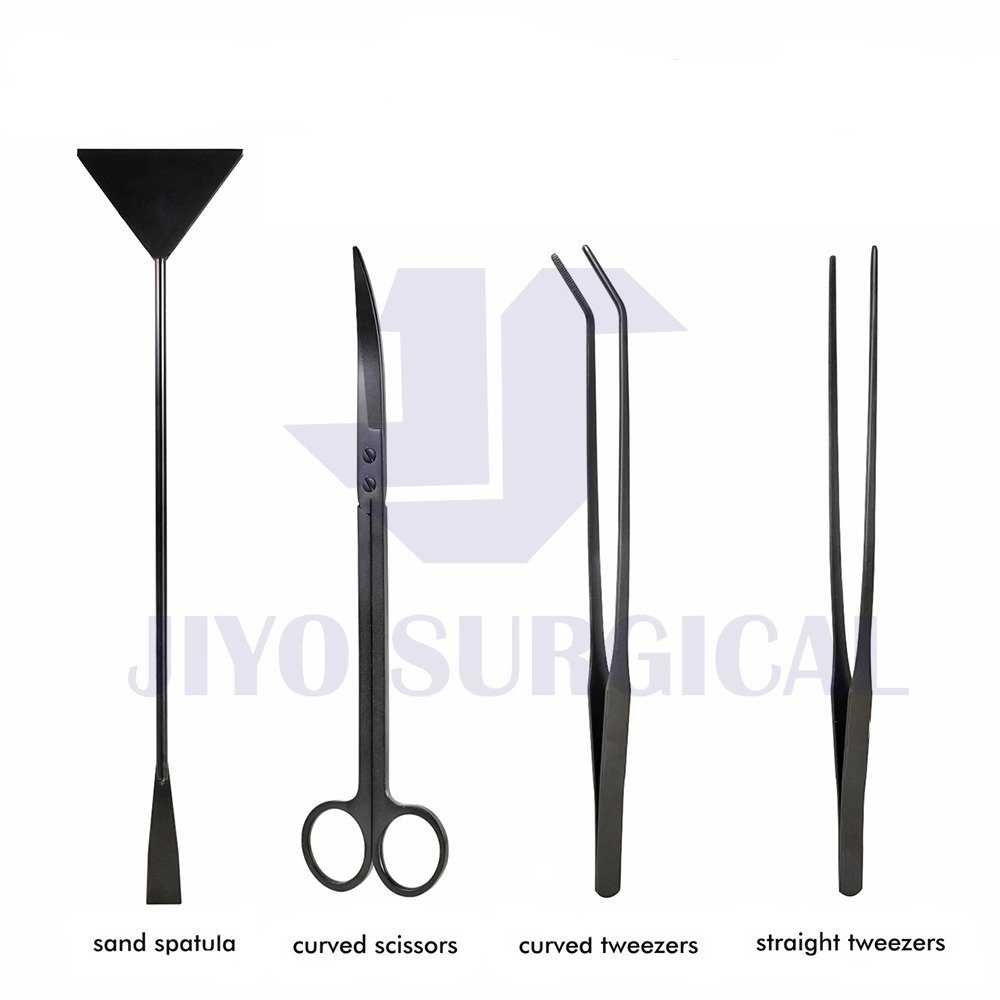 High Demand Hot Sales CE Approved Stainless Steel Premium Black Aquarium scaping Tools Planted shrimp Fish set