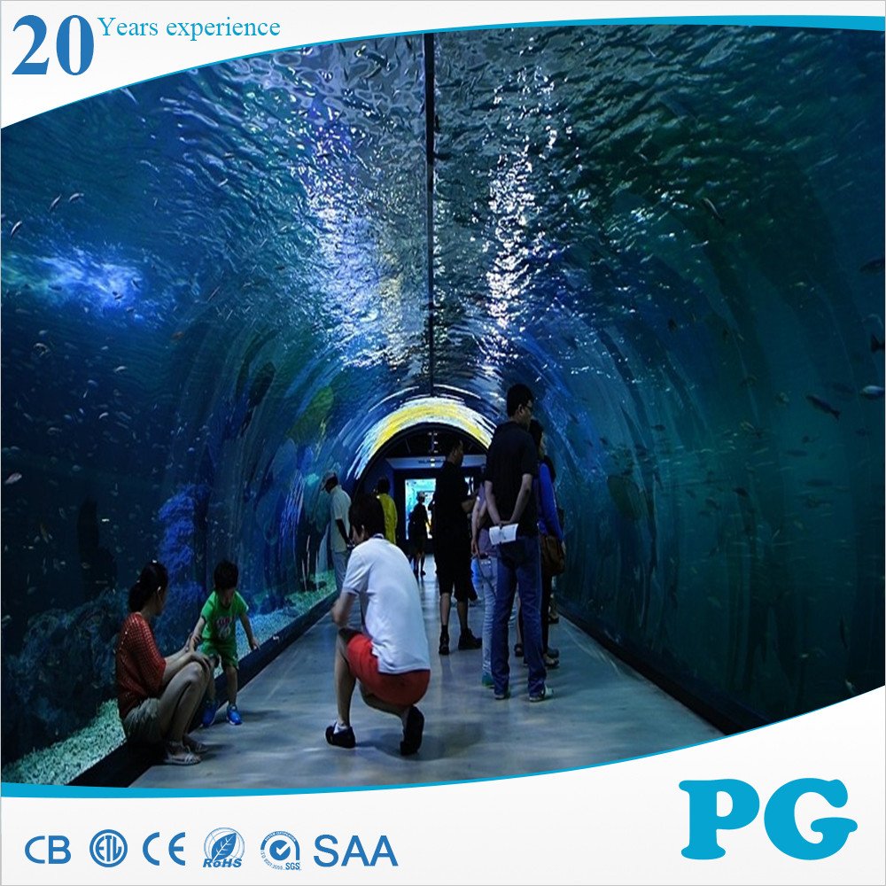 PG One Time Cast 30 Years Non Yellowing Imported Lucite Plastic Transparent Acrylic Tunnel Aquarium FishTank