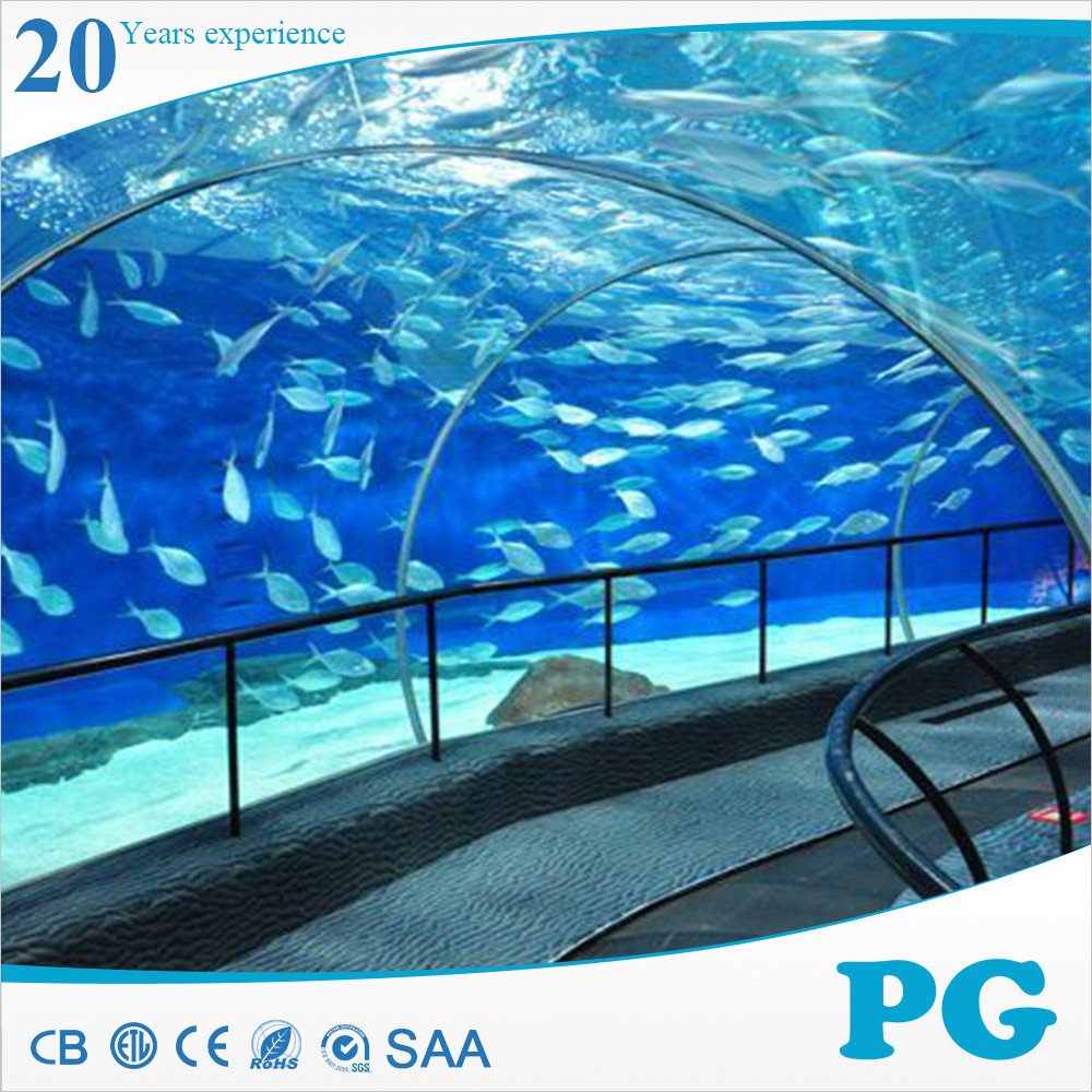 PG One Time Cast 30 Years Non Yellowing Imported Lucite Plastic Transparent Acrylic Tunnel Aquarium FishTank