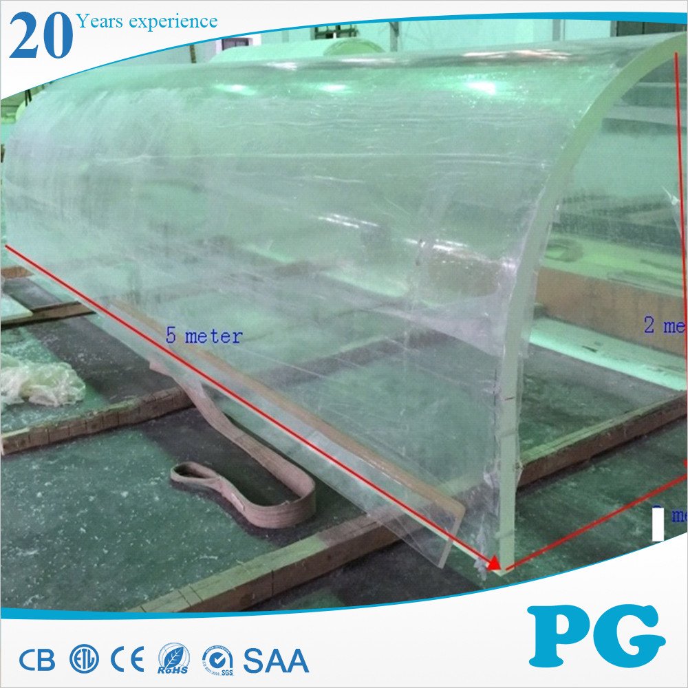 PG One Time Cast 30 Years Non Yellowing Imported Lucite Plastic Transparent Acrylic Tunnel Aquarium FishTank