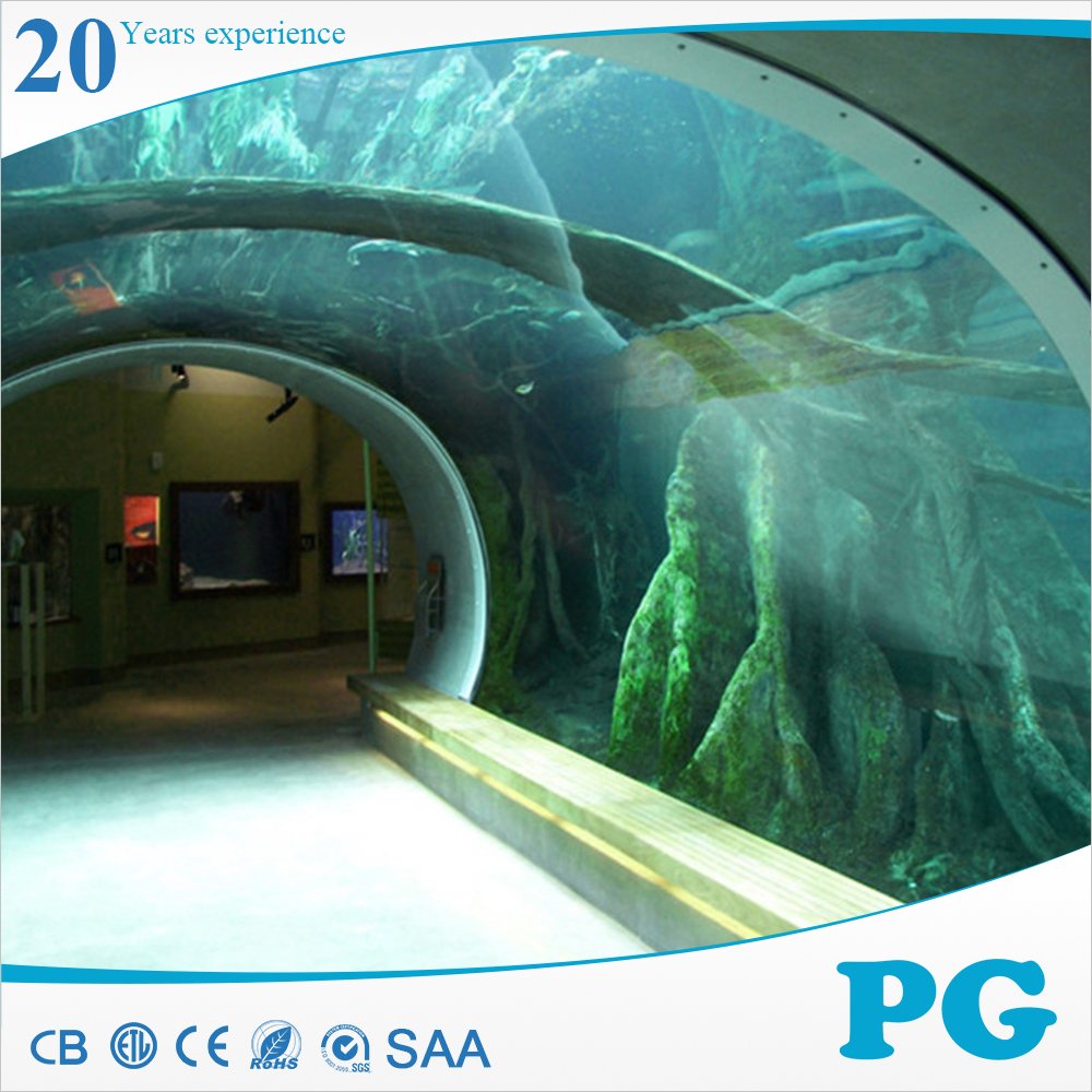 PG One Time Cast 30 Years Non Yellowing Imported Lucite Plastic Transparent Acrylic Tunnel Aquarium FishTank