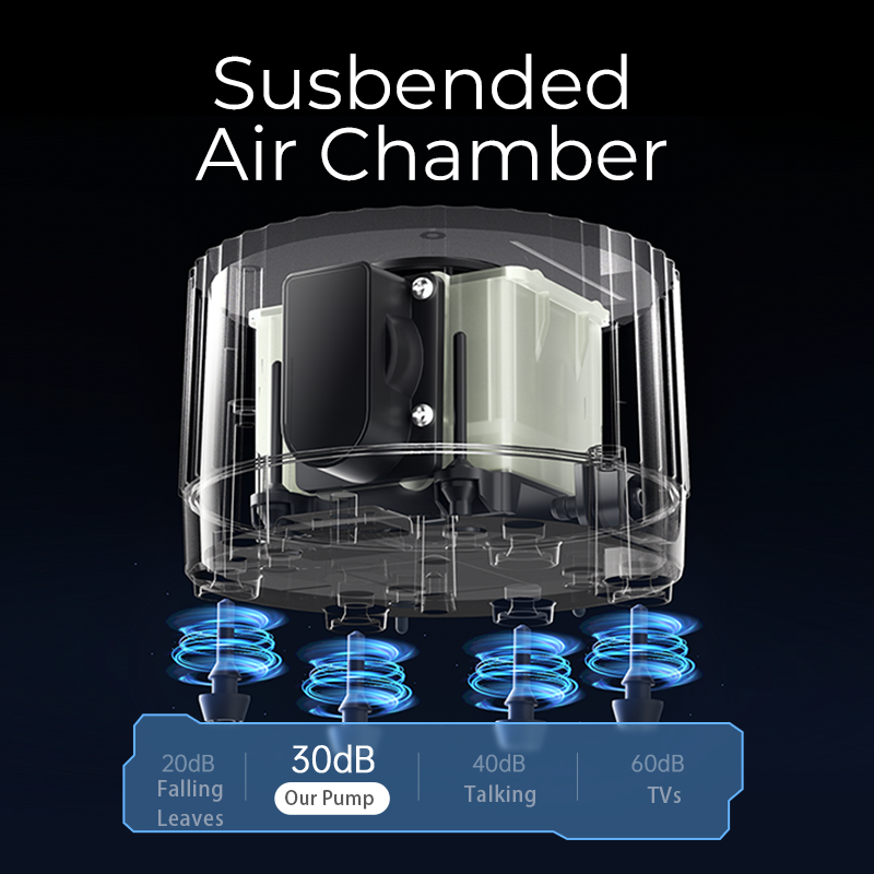 Cherlam Aquarium Fish Tank Accessories Fish Farm Intelligent Digital Display Mute Adjustable Aquaculture Oxygen Pump