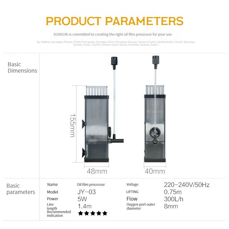 Sunsun JY Series Aquariums & Accessories Fish Tank Quick Oil Removal Floating Surface Skimmer for Swimming Pool