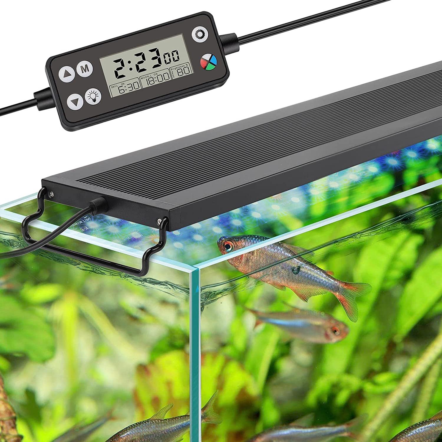 New 75cm Full Spectrum Fish Tank Light Coral Aquatic Plants Led Aquarium Light WRGB Luminous with controller