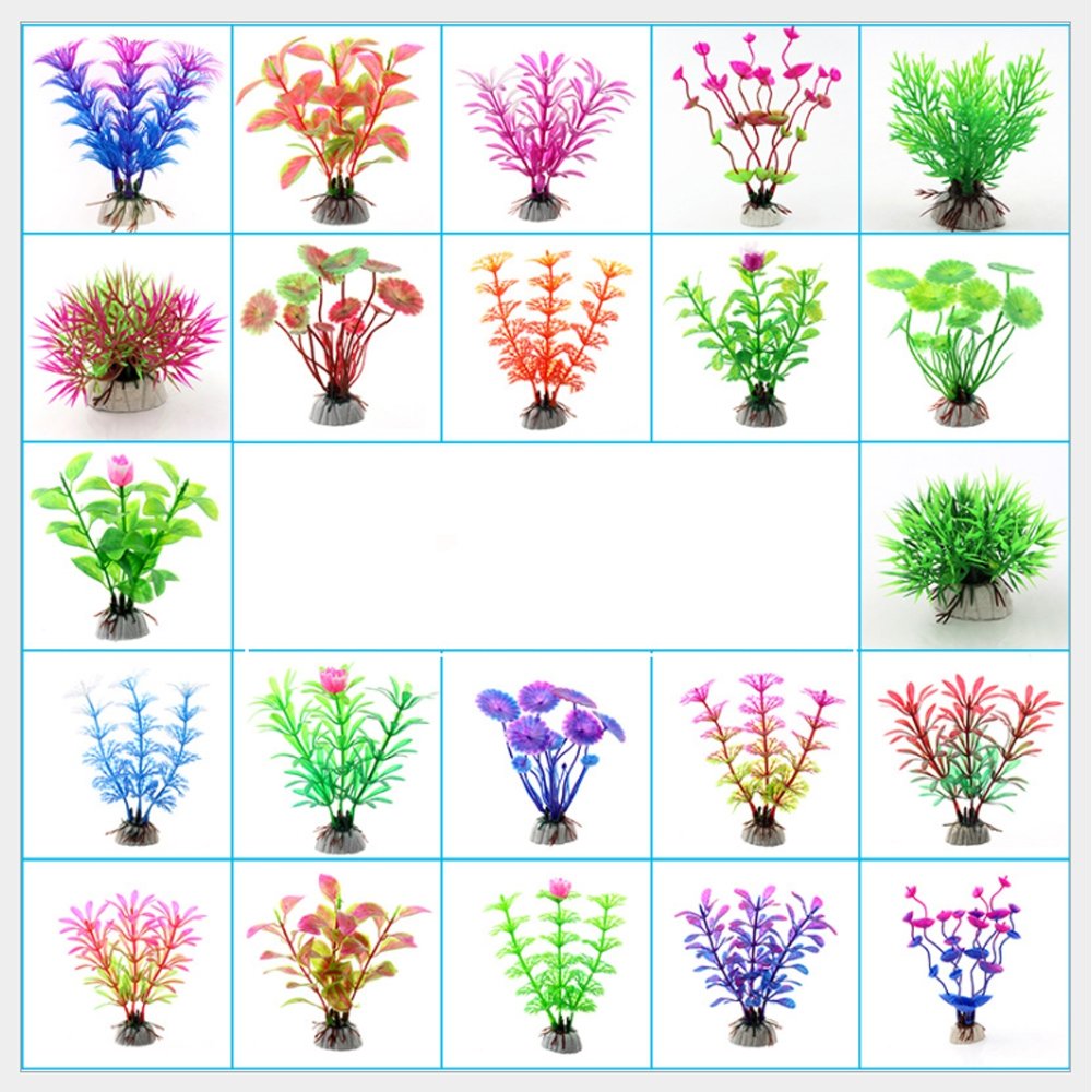 Aquarium Decor Fish Tank Decoration Ornament Artificial Plastic Plant Green