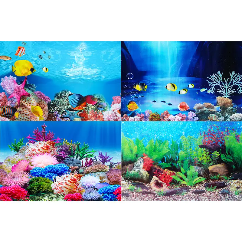 Fish Tank Background Double-Sided Pictures Aquarium Sticker Aquarium Background Poster