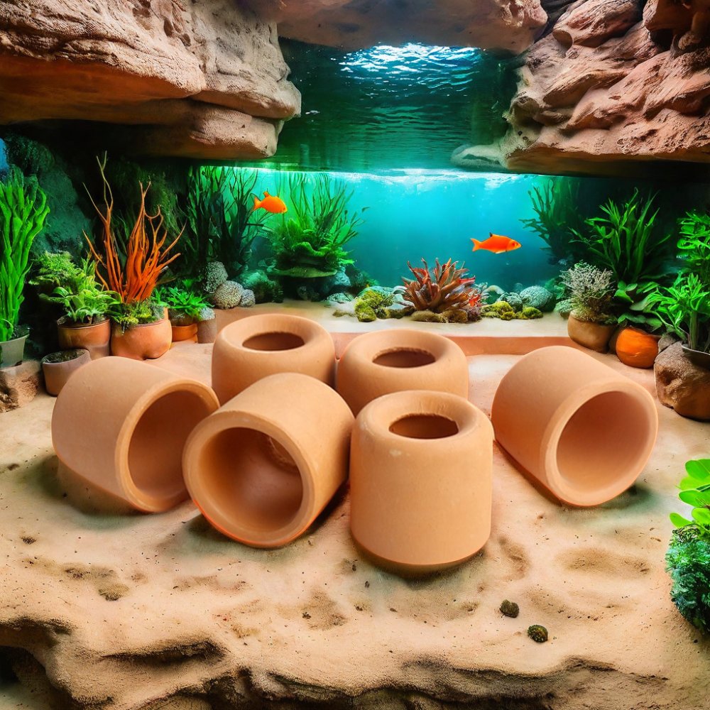 Wholesale round Terracotta Fish Hiding Cave for Aquarium Decor for Shrimp Breeding-for Home Fish Tank Accessories