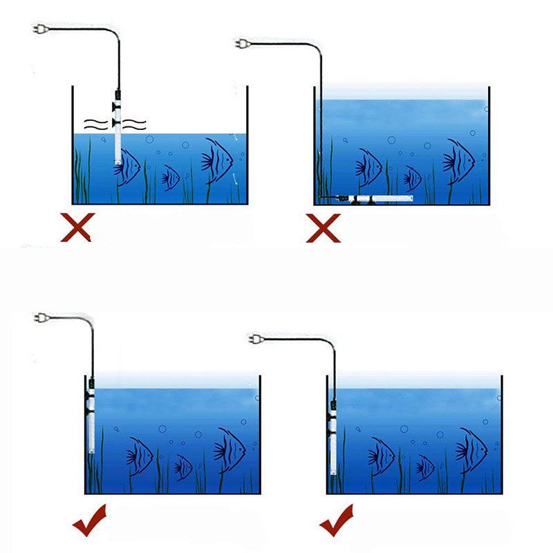 110V-220V Adjustable Temperature Thermostat Heater Rod Aquarium Heater Fish Tanks Accessories Water Heat 25W/50W/100W/200W/300W