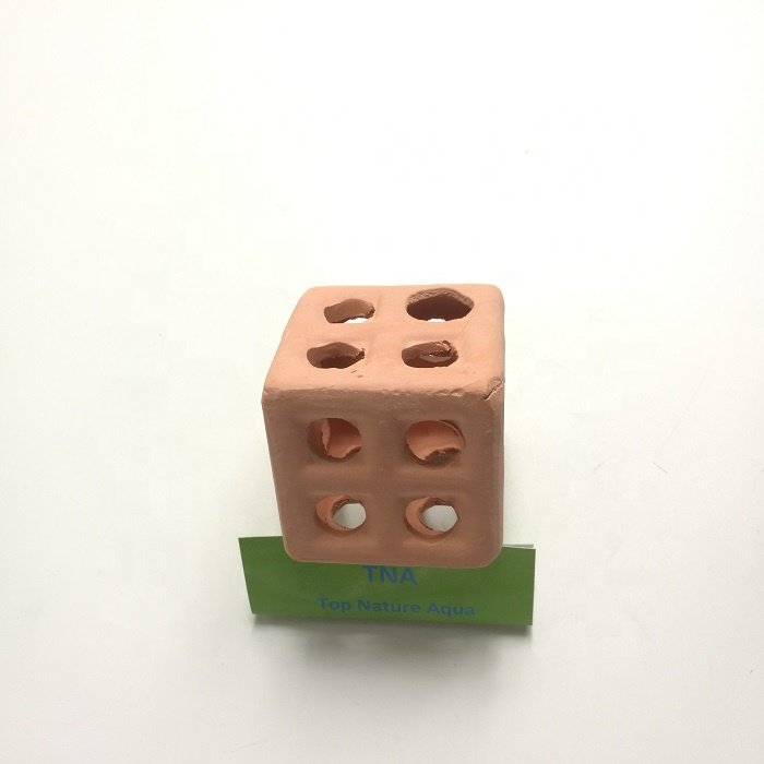 Aquarium Shrimp Plecos Cichlids Hiding Shelter Pottery Cube Cave of terra cotta
