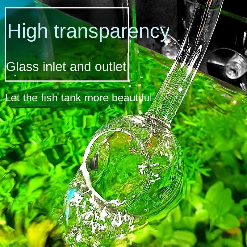 Mini round Cylinder Glass Water Pipe for Aquarium Plants Ceramic Lily Tank Inflow for Office Packaged in Box