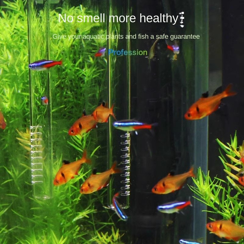 Mini round Cylinder Glass Water Pipe for Aquarium Plants Ceramic Lily Tank Inflow for Office Packaged in Box