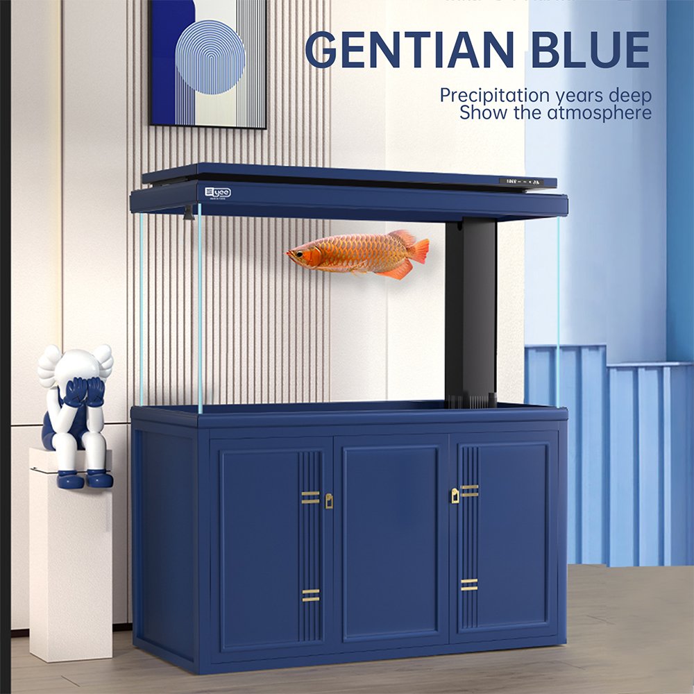 Yee Factory Wholesale Home Decorative Ultra White Fish Tank Medium And Large Glass Aquariums With Cabinet