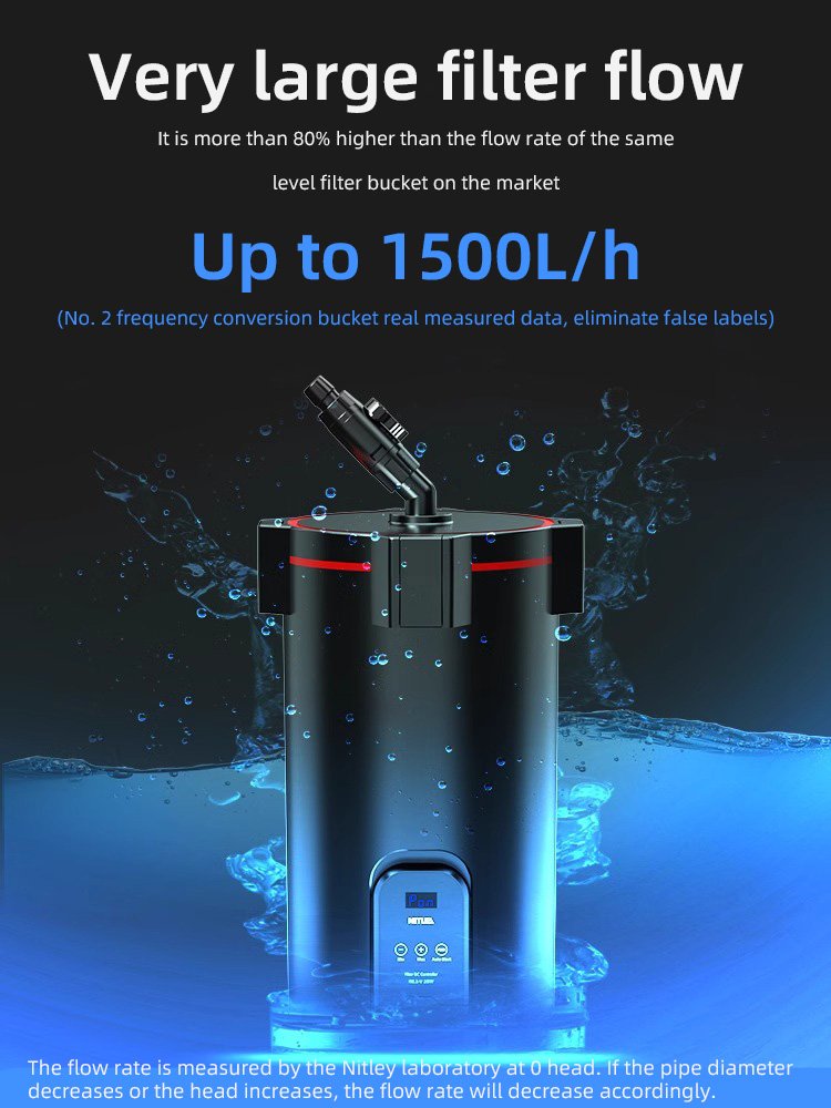 ultra-quiet tank type external aquarium filter for large fish tanks and aquariums