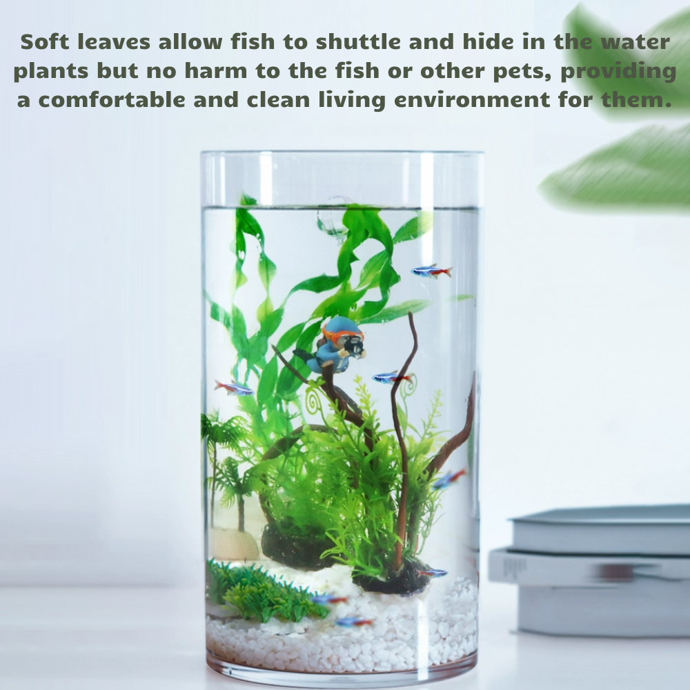 Aquarium Decorations Green Plants Goldfish Betta Fish Tank Decorations Hides Accessories