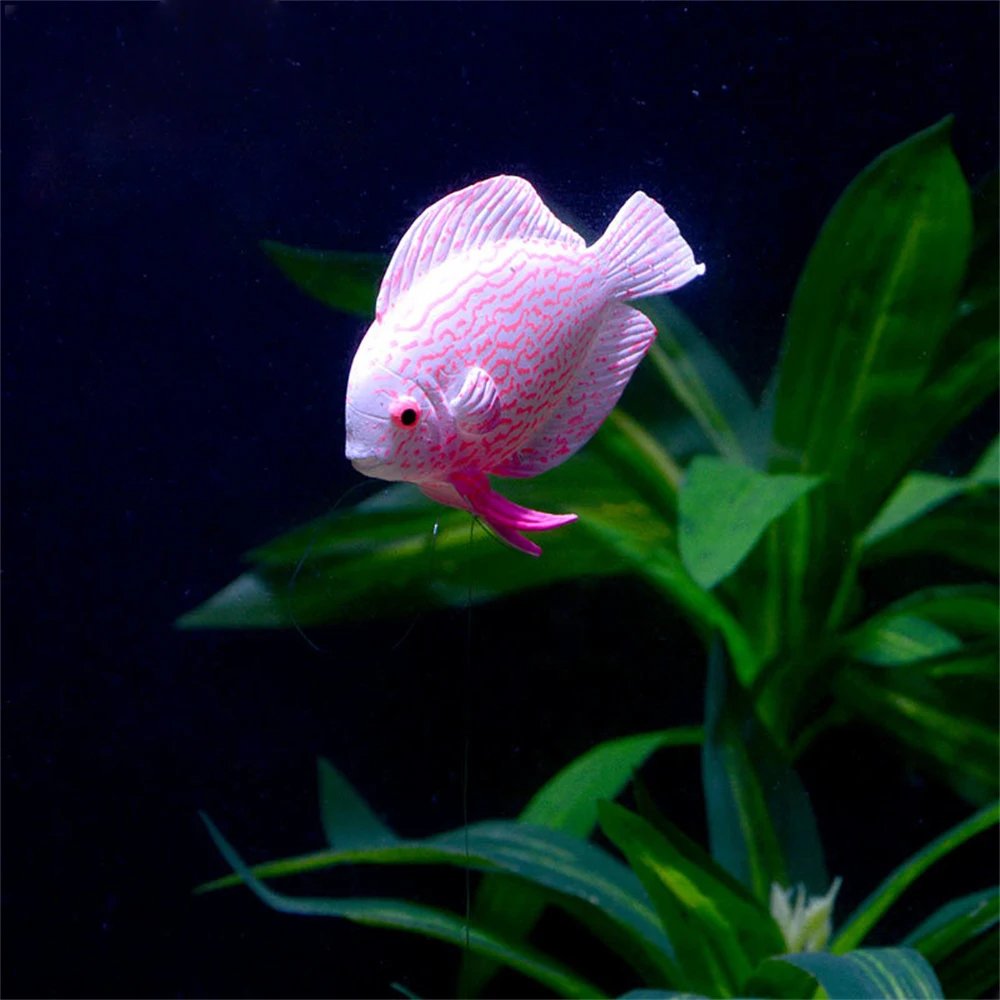 Aquarium Artificial Luminous Lionfish Fish Tank Landscape Silicone Fish Floating Glow In Dark Ornament Home Decoration