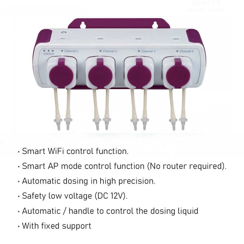 Jebao Jecod MD-4.4 DC 12V WiFi Smart Automatic Fixed Support Saltwater Aquarium Dosing Pump for Marine Coral Reef Fish Tank