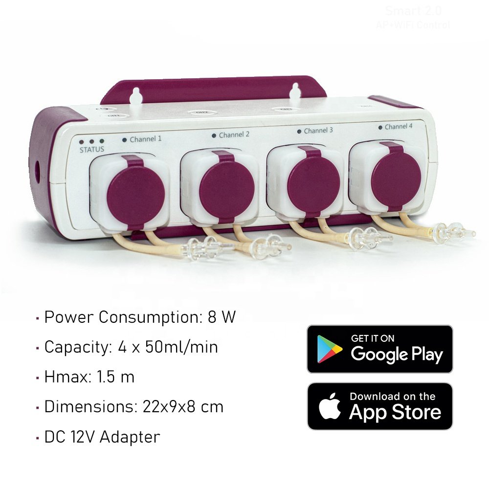 Jebao Jecod MD-4.4 DC 12V WiFi Smart Automatic Fixed Support Saltwater Aquarium Dosing Pump for Marine Coral Reef Fish Tank