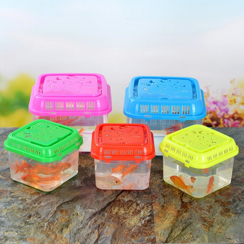 Factory wholesale Mini Portable Plastic Fish Tank Aquarium With Lid Fish Breeding Box Tortoise Reptile Small PP Fish tank