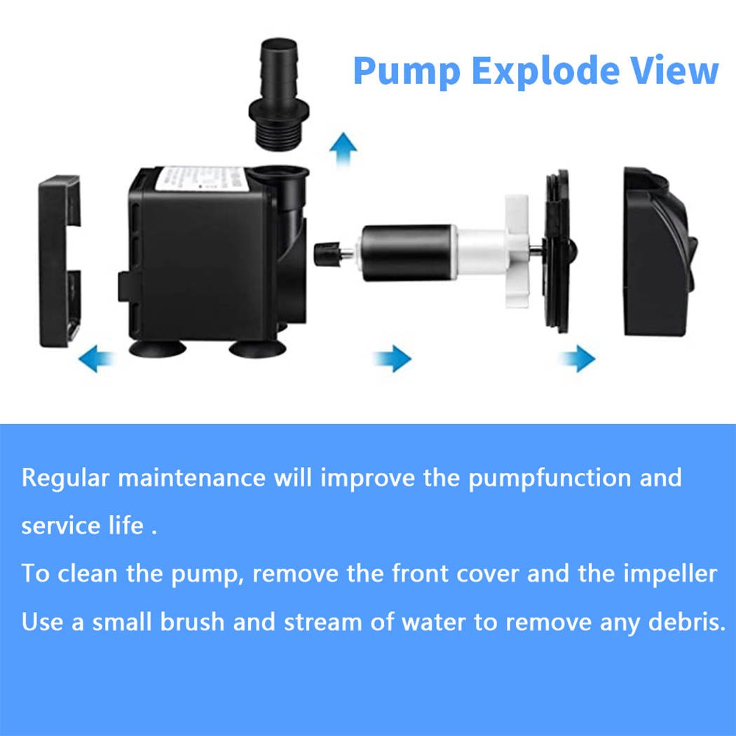 1500lh 25W Pond Small Fountain Pumps Air cooler hydroponics Aquascaping aquaponics Statuary Water Pump Aquarium Fish Tank Pumps