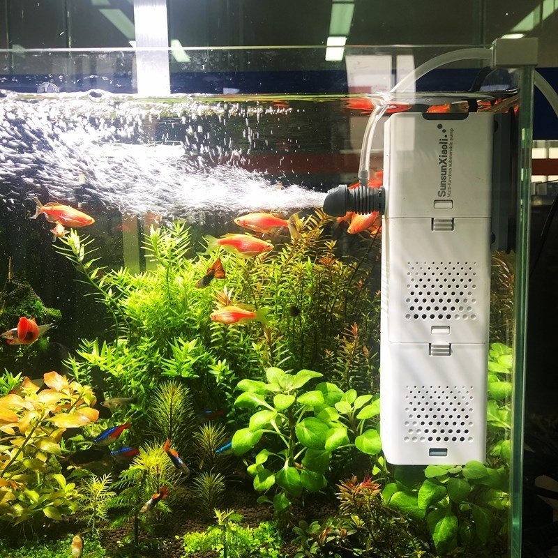 sunsun Fish tank filter three in one built-in sponge filter small aquarium circulating oxygenation equipment XQP500F