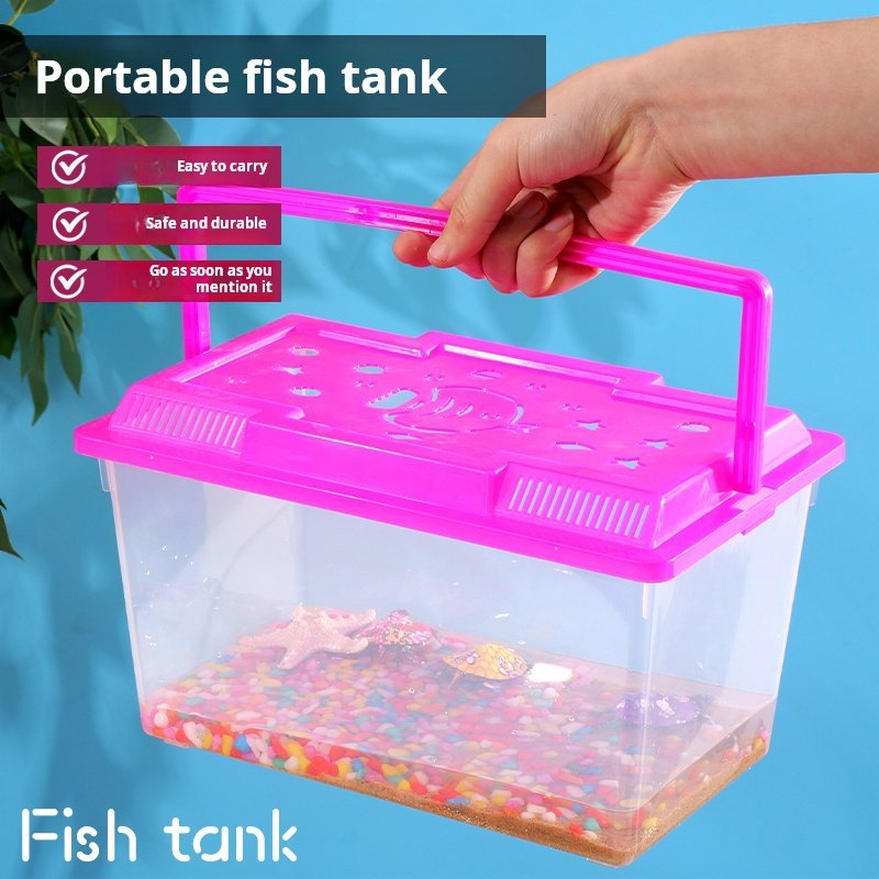 Small Animal Care Plastic Transparent Turtle Tank Portable Aquariums & Goldfish Bowl Accessories for Water Usage