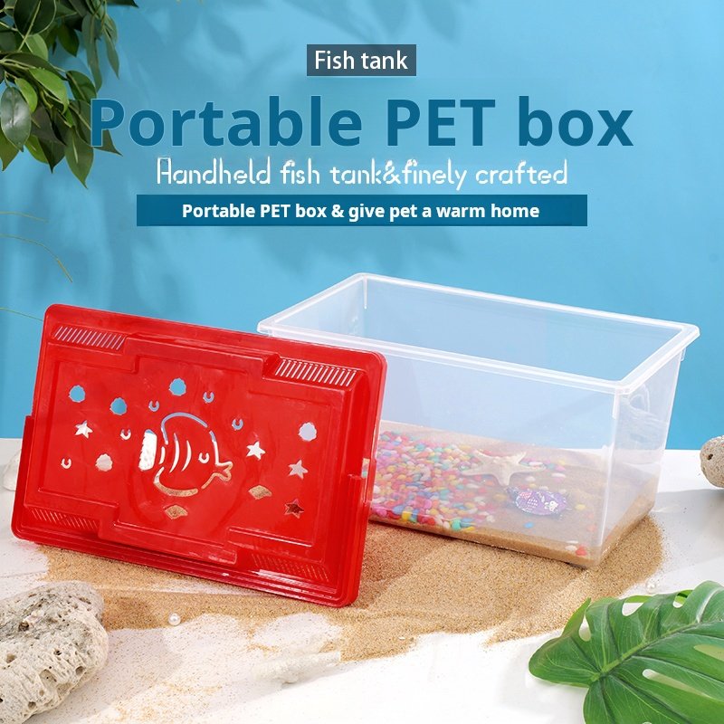 Small Animal Care Plastic Transparent Turtle Tank Portable Aquariums & Goldfish Bowl Accessories for Water Usage