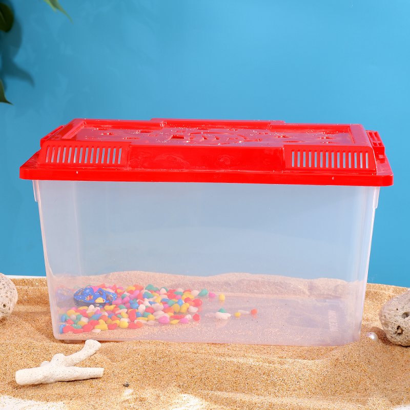 Small Animal Care Plastic Transparent Turtle Tank Portable Aquariums & Goldfish Bowl Accessories for Water Usage