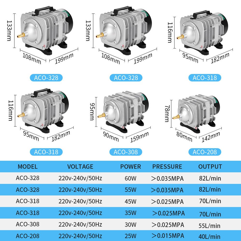 Electric Aquarium Oxygen Air Pump Hailea ACO Series Oxygenation Water Pumps for Aquariums Fish Tank Pond Aerator Compressor