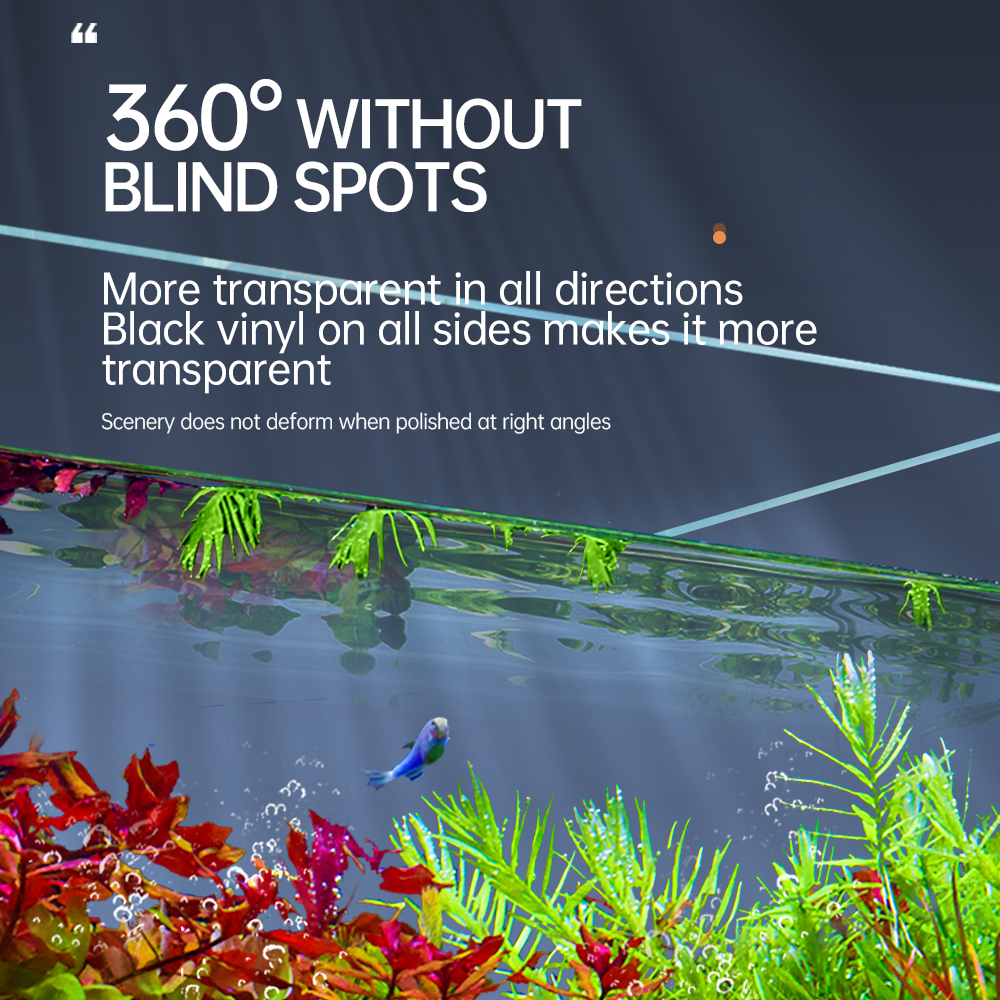 YEE Factory Wholesale Ultra White Clear Glass Black Glue Fish Tank Desktop Goldfish Ecological Aquarium