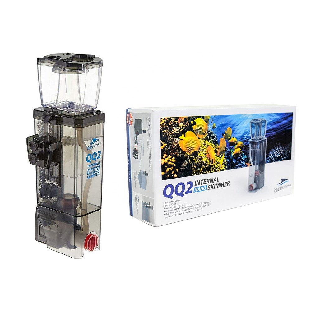 Bubble Magus QQ2/New QQ AC 220-240V Needle Wheel Impeller Aquarium Internal Protein Skimmer for Saltwater Fish Tank Up to 100L