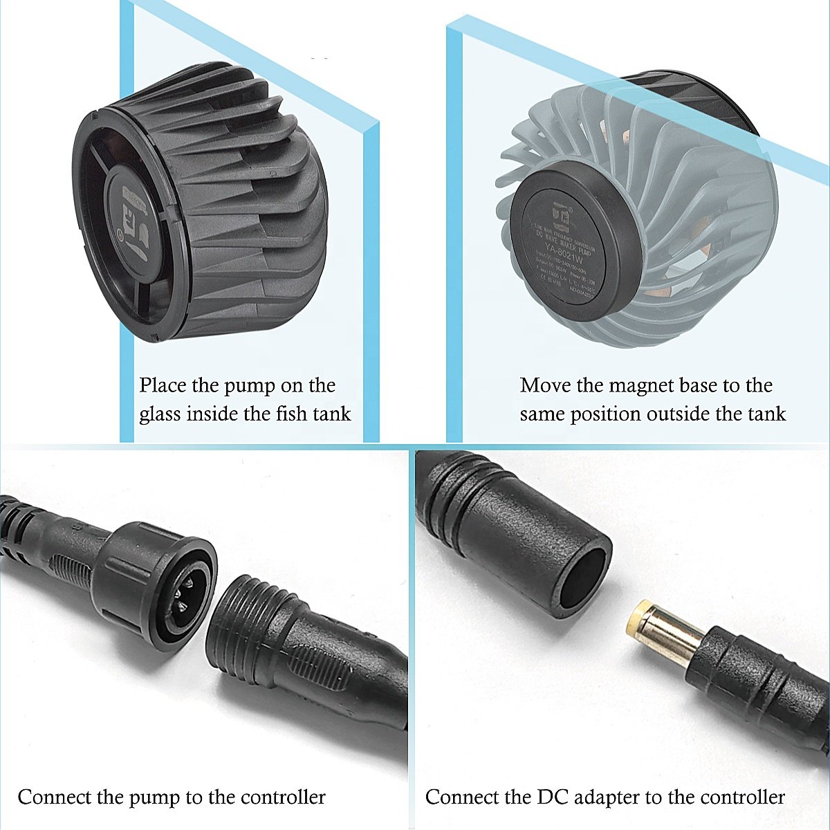 Electrical DC 24V Aquarium Wave Maker Pump Reef Tank Cross Flow Wave Maker Power Head Circulation Pump Wave Maker Aquarium