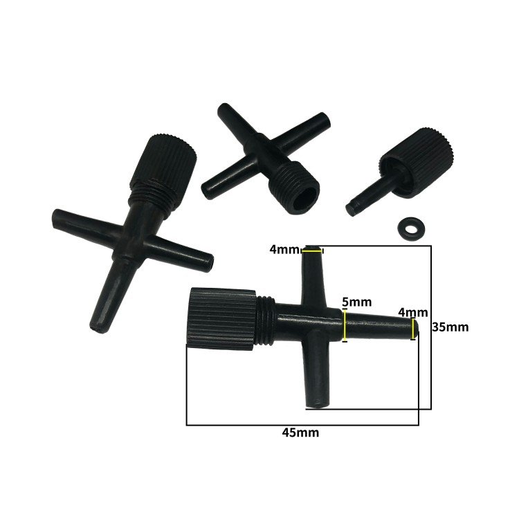 HiSin TJX4-1 In bulk Aquarium Fish Tank 3 Way Air Pump Control Valves Black
