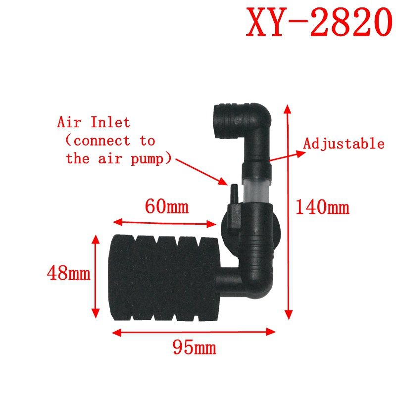 Black Aquarium Fish Tank Shrimp Pond Oxygen Pump Air Cotton Filters 360 Rotatable Wall-hanging Biochemical Sponge Filter